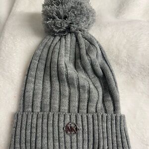 Michael Kors Silver Ribbed Beanie